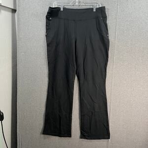 Sport Savvy Regular French Terry Bootcut Pant w/ Wide Waistband Black, Large